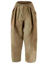 Uma Wang Pleated Casual Pants In Beige