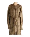Uma Wang Draped Front Long Sleeve Wool Blend Top In Brown
