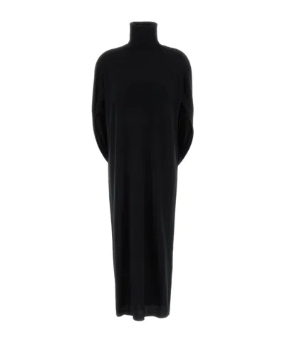 Uma Wang Wrap Mini Dress With Sculpted Drape In Black