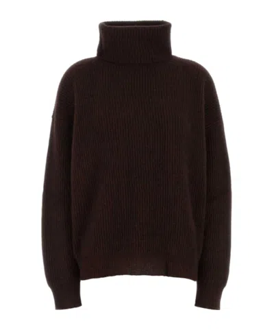 Uma Wang Turtleneck Knit Top In Brown
