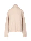 Uma Wang High Neck Cashmere Sweater With Frayed Edges In Neutral