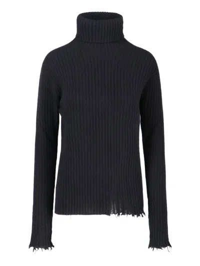 Uma Wang Turtleneck Sweater - Black In Blue