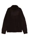 Uma Wang Brown Stretch Alpaca Blend Sweater