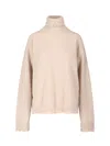 Uma Wang High Neck Cashmere Sweater With Frayed Edges In Neutral