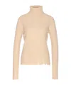 Uma Wang High Neck Turtleneck Knitwear With Distressed Ribbed Texture In Brown