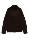 Uma Wang Brown Stretch Alpaca Blend Sweater In Brown