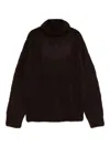 Uma Wang Brown Stretch Alpaca Blend Sweater In Brown