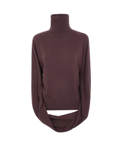Uma Wang Roll-neck Cashmere Sweater In Brown