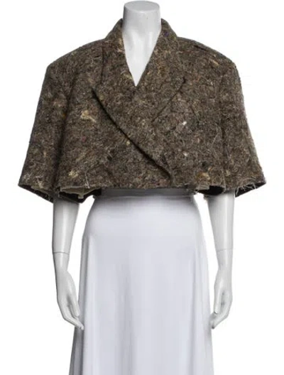 Pre-owned Uma Wang Tweed Pattern Bolero In Multi