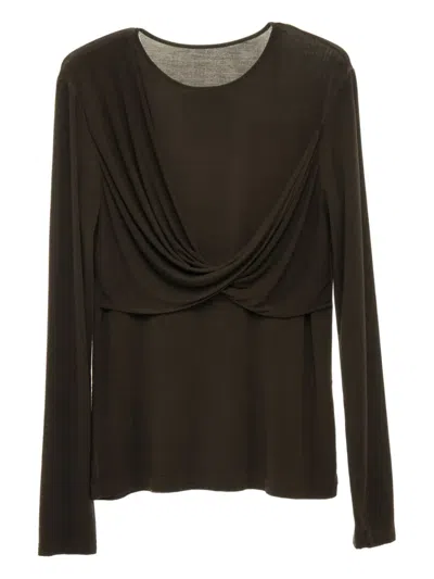 Uma Wang Twist-front T-shirt In Green