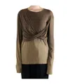 Uma Wang Twisted Blouse In Brown