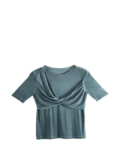 Uma Wang Twist-detail T-shirt In Blue