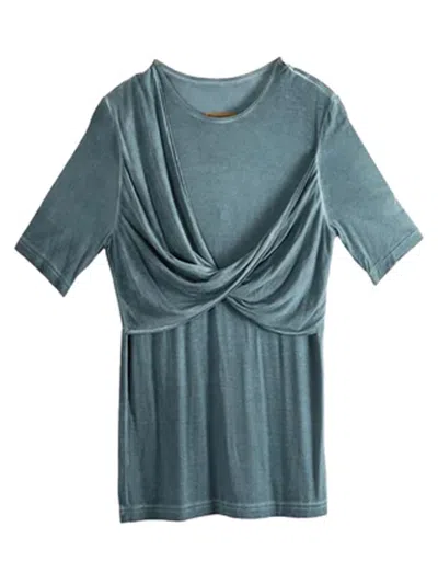 Uma Wang Twisted Jersey Top In Blue