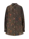 Uma Wang Brown Twill Tyesha Printed Shirt