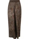 Uma Wang Pantaloni Larghi In Jacquard Con Fiori 'pansy' In Gray
