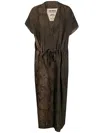 Uma Wang Short Sleeve Dress In Brown