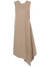 Uma Wang V-back Draped Dress In Brown