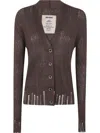 Uma Wang Long-sleeved Knitted Cardigan In 褐色