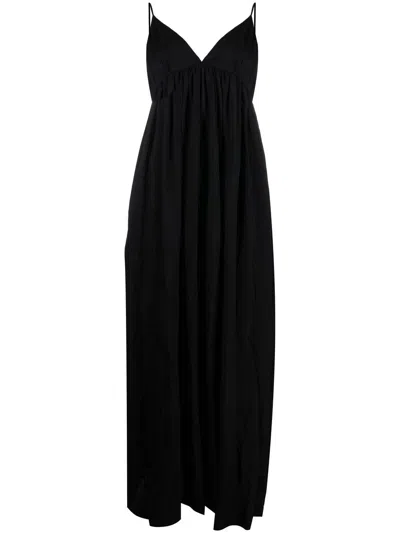 Uma Wang V-neck Empire-line Maxi Dress In Black