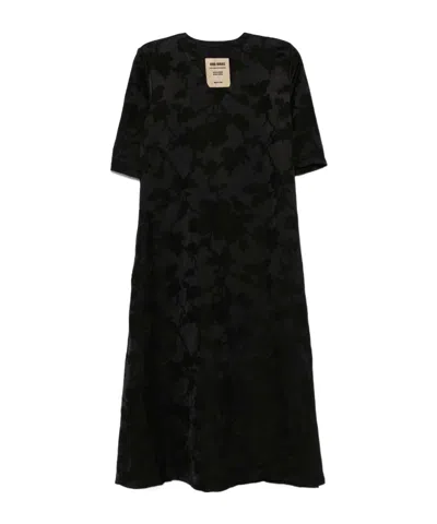 Uma Wang V-neck Mid-length Dress In Black