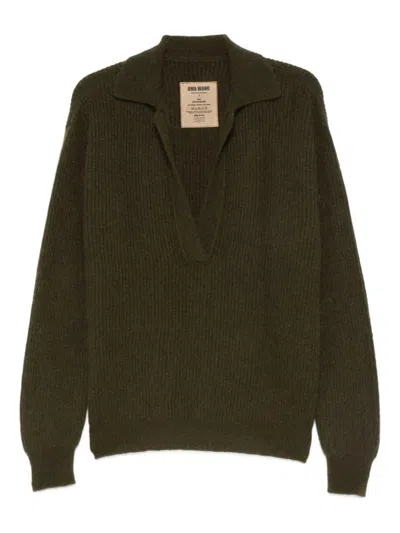 Uma Wang V-neck Sweater In Green