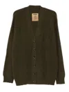 Uma Wang V-neck Wool Cardigan In Green