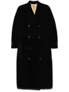 Uma Wang Velvet-effect Double-breasted Coat In Black