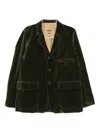 Uma Wang Velvet Blazer In Green