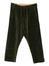 Uma Wang Velvet Drop-crotch Trousers In Green