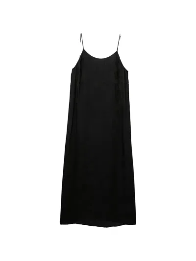 Uma Wang Velvet-effect Panelled Dress In Black