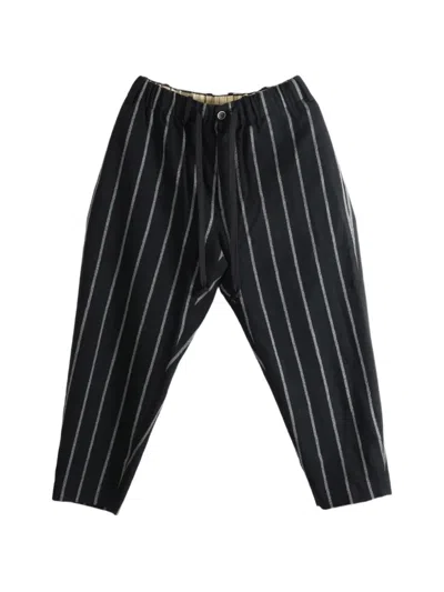 Uma Wang Vertical-stripe Drawstring Trousers In Black