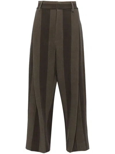 Uma Wang Virgin Wool Blend Trouser In Brown