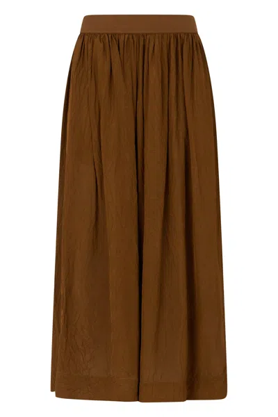 Uma Wang Viscose Maxi Skirt In Brown