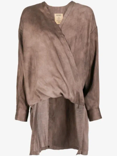 Uma Wang V-neck Asymmetrical Blouse In Pink
