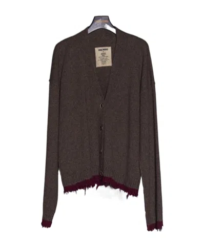 Uma Wang V-neck Knit Cardigan In Animal Print