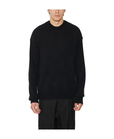 Uma Wang V-neck Wool Cardigan In Black