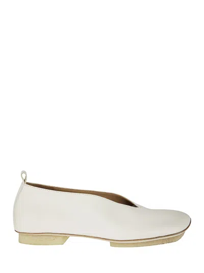 Uma Wang White Leather Ballerina Shoes In Neutral
