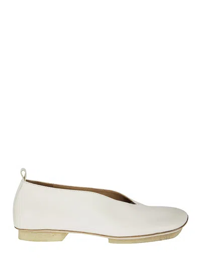 UMA WANG WHITE LEATHER BALLERINA SHOES