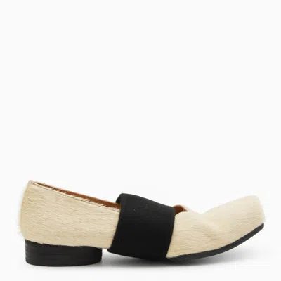 UMA WANG WHITE LEATHER BALLET FLATS