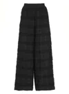 Uma Wang Wide-leg Black Pants With Textured Checkered Pattern In Multi