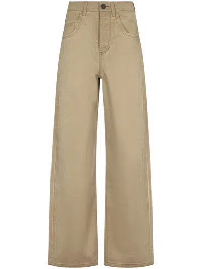 Uma Wang Wide-leg Brown Trousers With High Waist