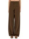 Uma Wang High-waisted Wide-leg Pants In Brown