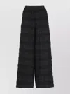 Uma Wang Wide-leg Black Pants With Textured Checkered Pattern In Black
