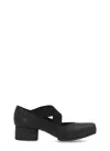 Uma Wang Lace-up Block Heel Shoes In Black