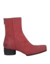 Uma Wang Square-toe 40mm Ankle Boots In Red