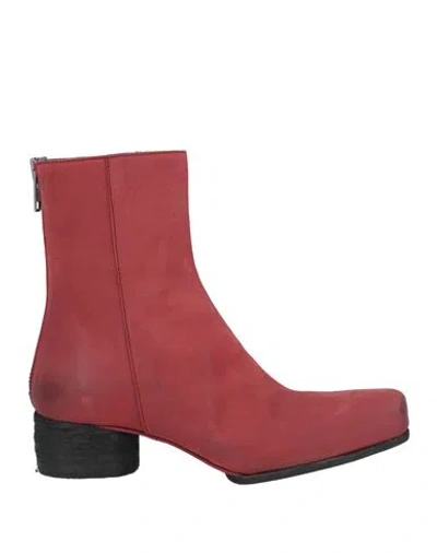 UMA WANG UMA WANG WOMAN ANKLE BOOTS RED SIZE 8 LEATHER