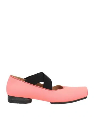 Uma Wang Woman Ballet Flats Coral Size 7 Textile Fibers In Pink