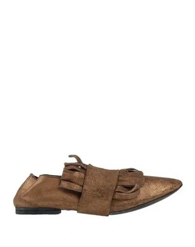 Uma Wang Woman Ballet Flats Gold Size 5 Calfskin
