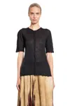 Uma Wang Short Sleeved Knitted Top In Black