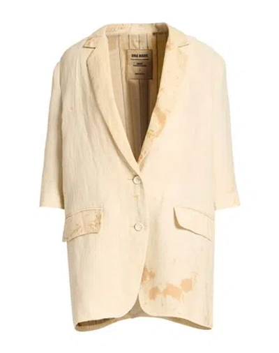 Uma Wang Woman Blazer Beige Size L Linen, Cotton In Sand